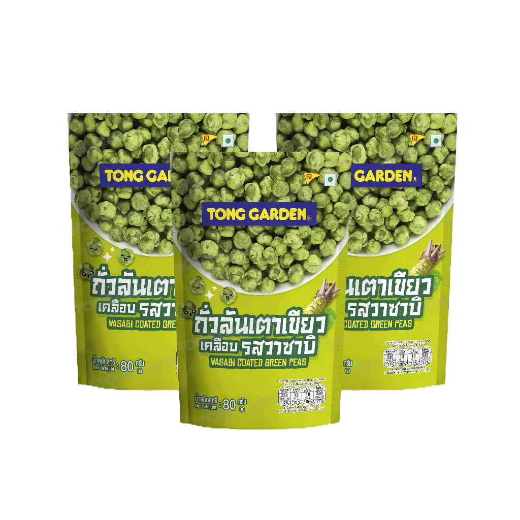 Tonggarden ถั่วลันเตาเคลือบรสวาซาบิ 80 กรัม (แบบแพ็ค)
