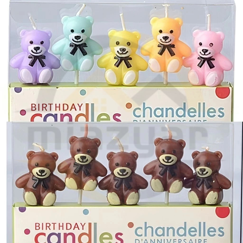 😍COD😍เทียนวันเกิดเทียนหมี หมีน้ำตาลผูกโบว์ หมีหัวใจ เทียน Happy Birthday มีหลายแบบ