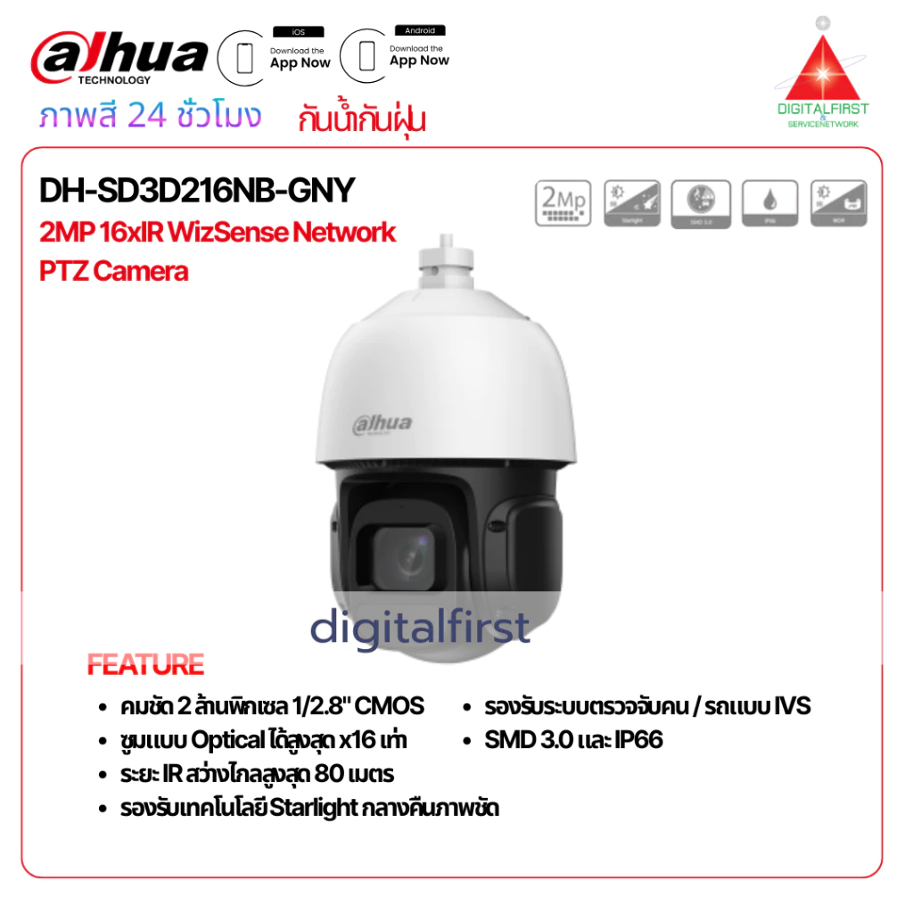 กล้องวงจรปิด Dahua รุ่น DH-SD3D216NB-GNY