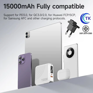 HOCO A6 พาวเวอร์แบงค์ Power Bank 15000mAh PD20W+22.5W ชาร์จเร็ว Fast Charging power bank พร้อมสายชาร์จในตัว