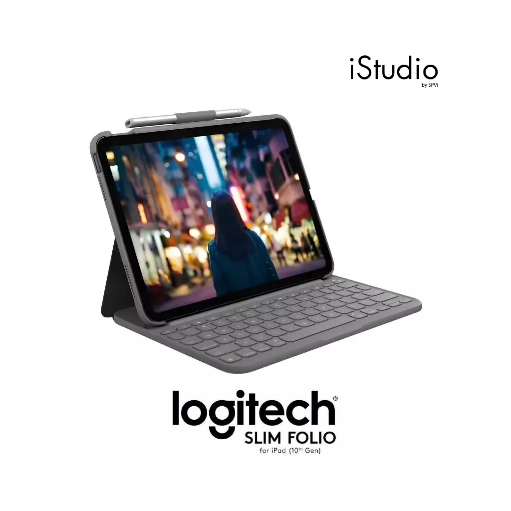Logitech Slim Folio Case Keyboard เคสคีย์บอร์ด iPad Gen10 (2022) / A16 (2025) - คีย์บอร์ด TH/EN