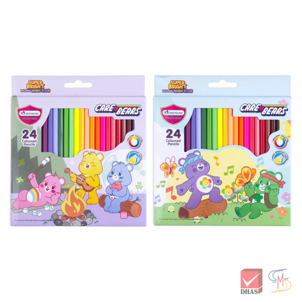 Master Art มาสเตอร์อาร์ต สีไม้ ดินสอสีไม้ แคร์แบร์ 24 สี รุ่นซุปเปอร์ไบรท์ (คละลาย) จำนวน 1 กล่อง