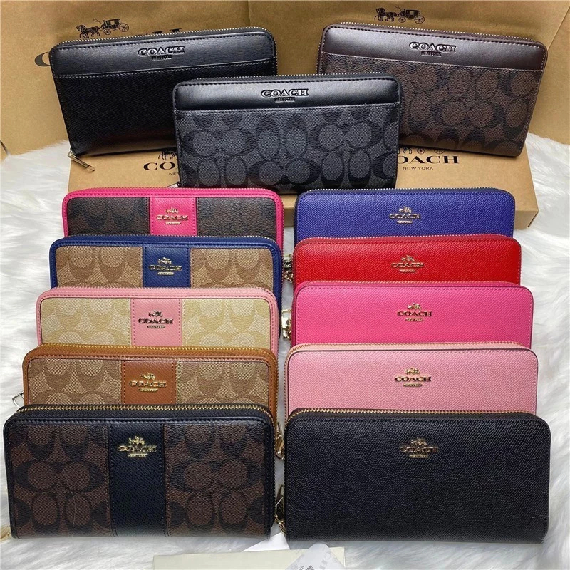 Accordion Zip Wallet-F52859 ผู้ชาย ผู้หญิง กระเป๋าสตางค์ กระเป๋าสตางค์ยาว ซิป สไตล์คลาสสิก Z77V58X3