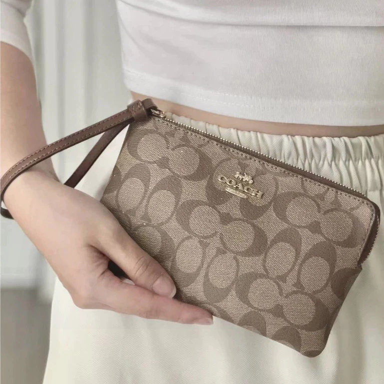 Large Wristlet-F58695สไตล์คลาสสิก กระเป๋าสตางค์ กระเป๋าผู้หญิง กระเป๋าใส่เหรียญ Z77V58X3