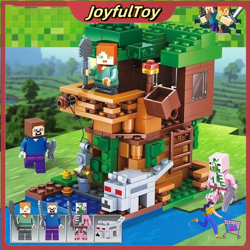 【สต็อกพร้อม】 ของเล่น Minecraft ของเล่นตัวต่อฝึกสมองสำหรับเด็ก(ราคาถูก) บล็อกตัวต่อ ป้อมมายคราฟ หมู่บ้านมายคราฟ