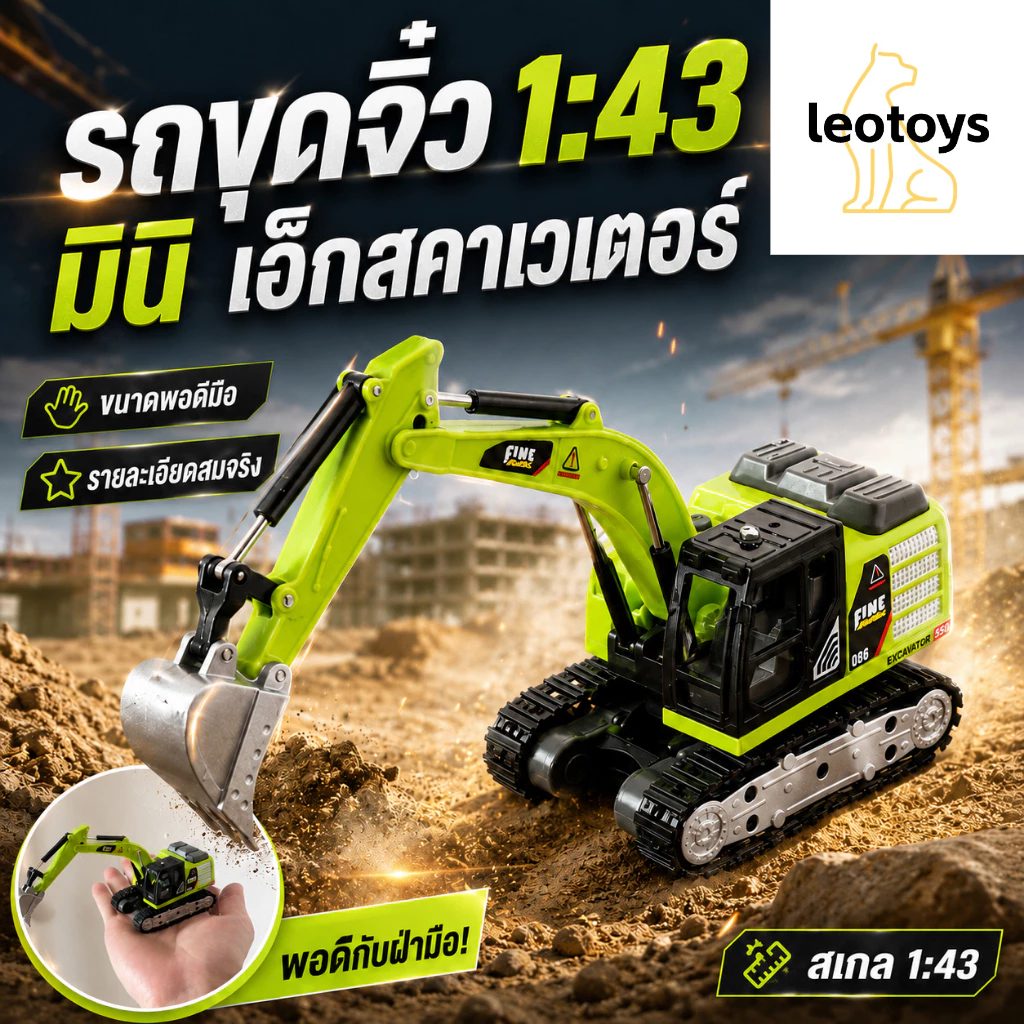 รถขุดบังคับวิทยุคันจิ๋ว Mini Excavator โลหะผสม ขุดได้จริง ควบคุมผ่านมือถือ เชื่อมต่อแอป ของเล่นรถก่อสร้าง