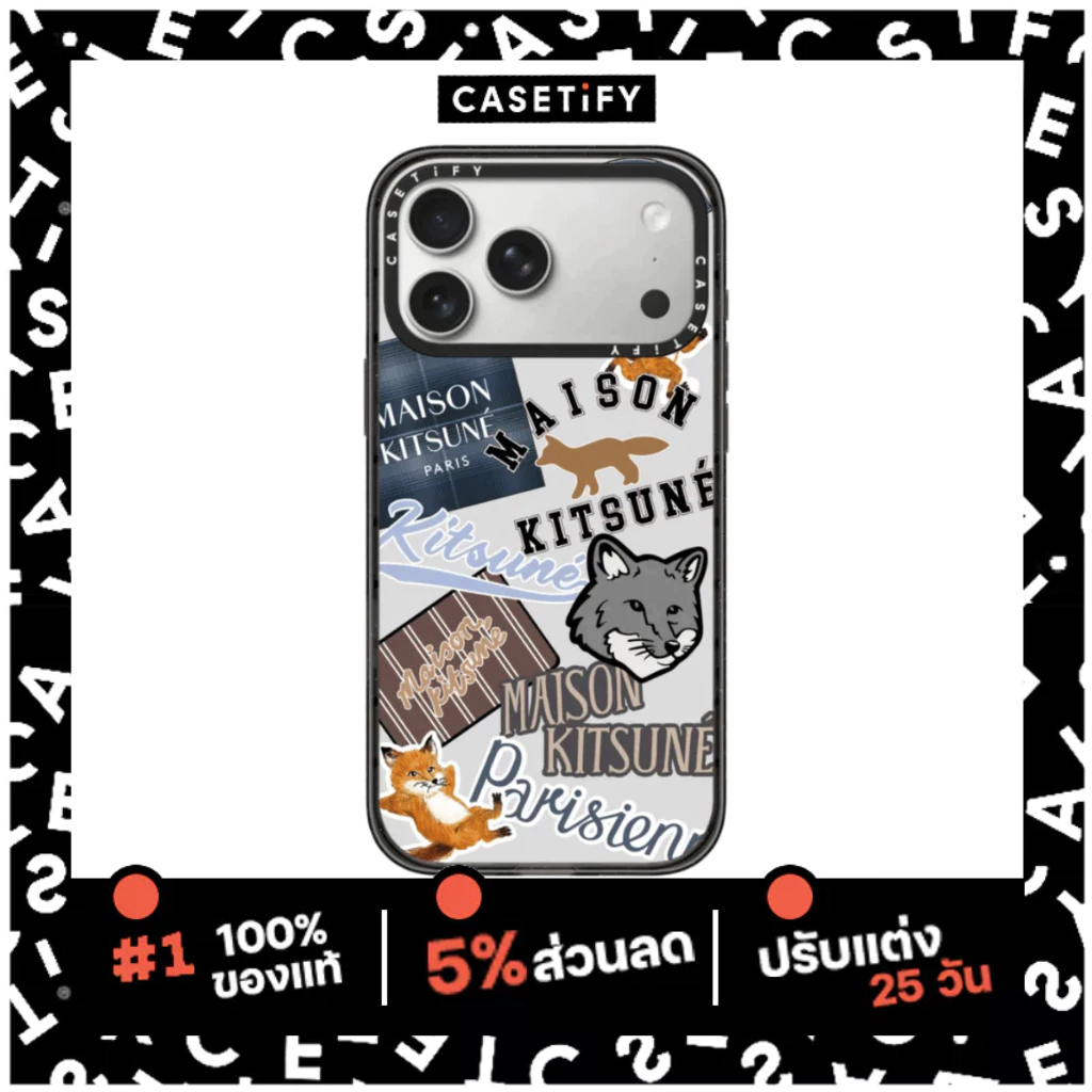 CASETiFY | Fox Sticker Case [Maison Kitsune] #For iPhone Samsung #แท้