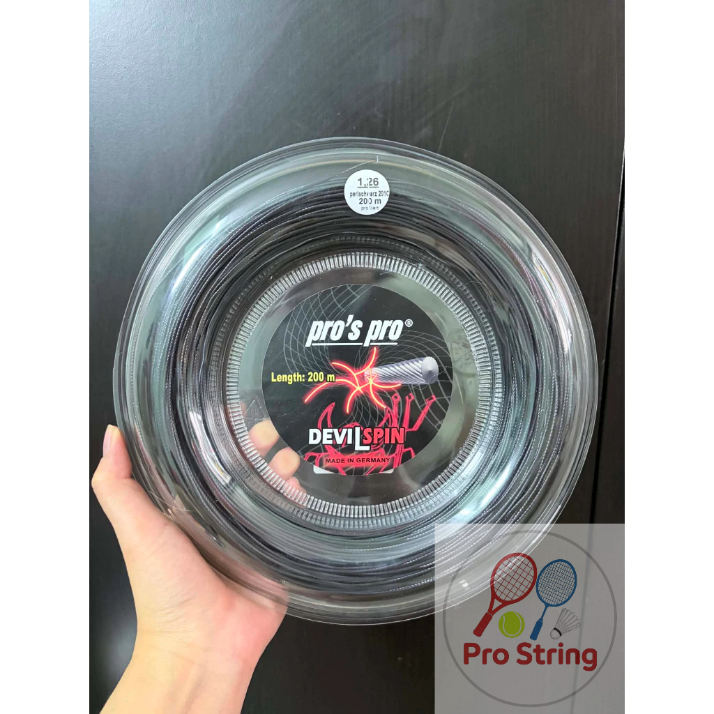 เอ็นเทนนิส Pros Pro Devil Spin เอ็นกลม บิดเกลียว ฟีลแน่น เหมาะกับสาย บ้าพลังสุดๆ Tennis String (ตัดแบ่ง6.2M/12.4M)