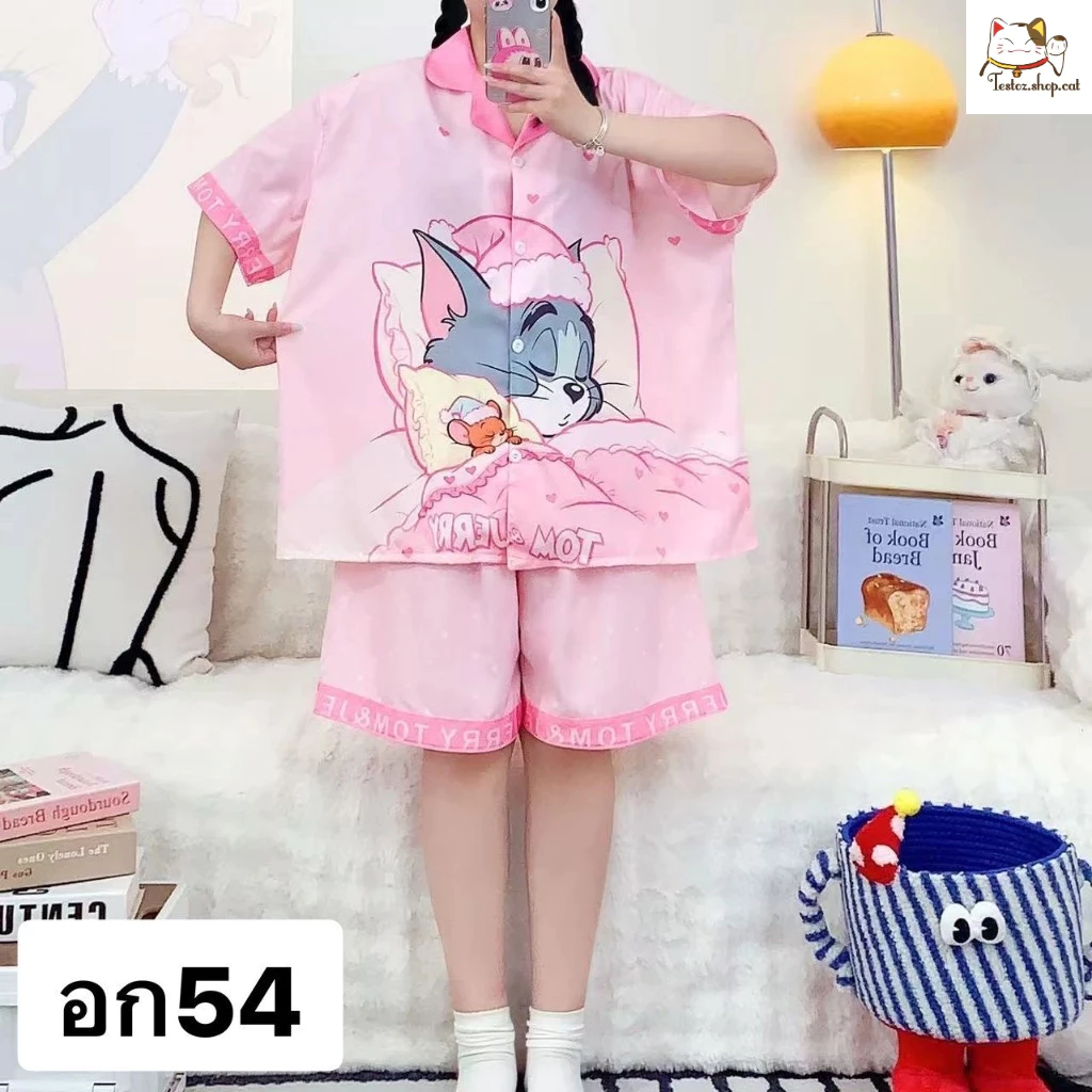 ส่งฟรี💗ชุดนอนสาวอวบไซส์ใหญ่ อก54 กางเกงยืดได้ พลัสไซซ์ ผ้านิ่ม ใส่สบาย ไม่ร้อน ทรงหลวม ไม่รัด ไม่แน่น ใส่แล้วไม่อึดอัด thumbnail 5