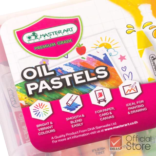 Master Art สีชอล์ก สีชอล์กน้ำมัน OIL PASTEL 12 สี และ 24 สี (แท่งใหญ่พิเศษ ) จำนวน 1 กล่อง