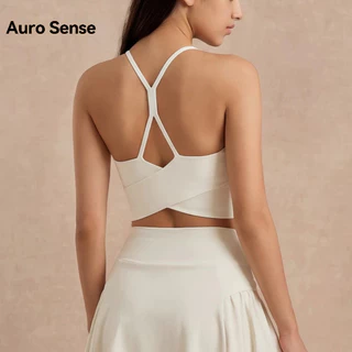 Auro Sense สปอร์ตบรา คอ U ลึก ผ้าต้านแบคทีเรีย ยืดได้ 4 ทิศทาง แผ่นรองในตัว เล่นโยคะ วิ่ง ฟิตเนส ออกกำลังกาย
