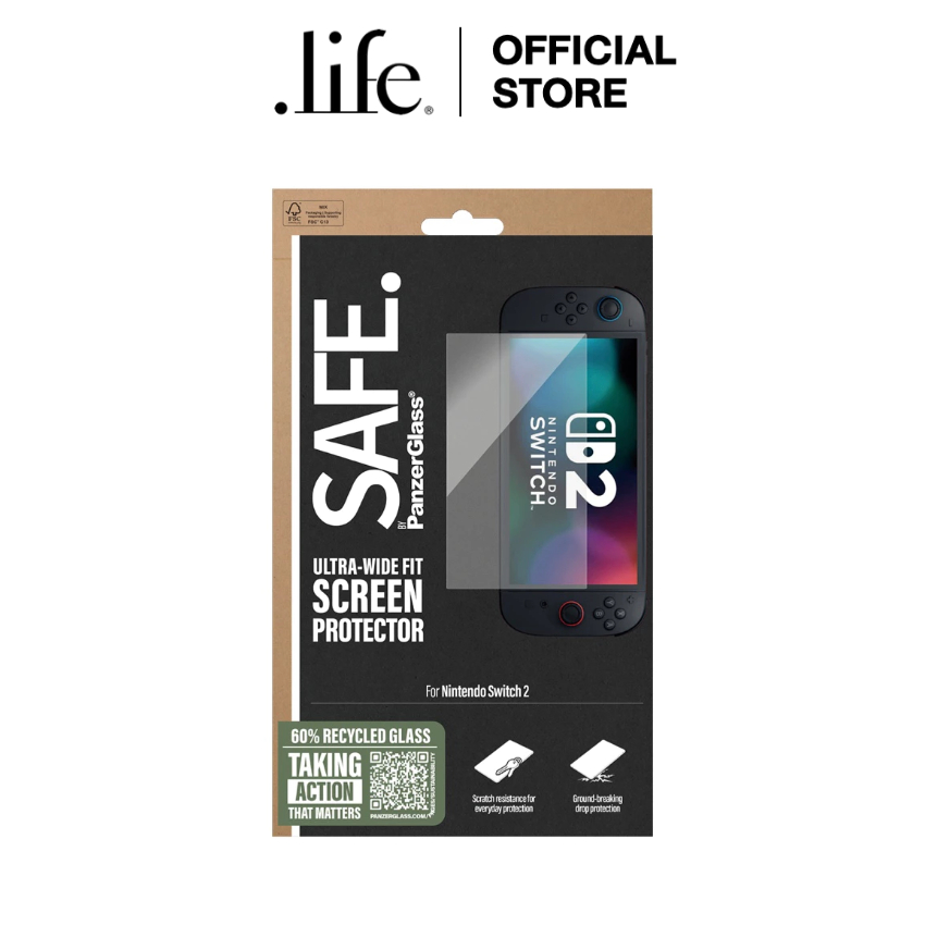 Safe ฟิล์มกระจก Nintendo Switch 2 รุ่น Ultra-Wide Fit by Dotlife