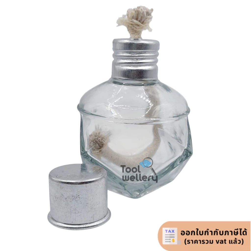ตะเกียงแอลกอฮอล์แก้ว 8 เหลี่ยม Alcohol Lamp, glass