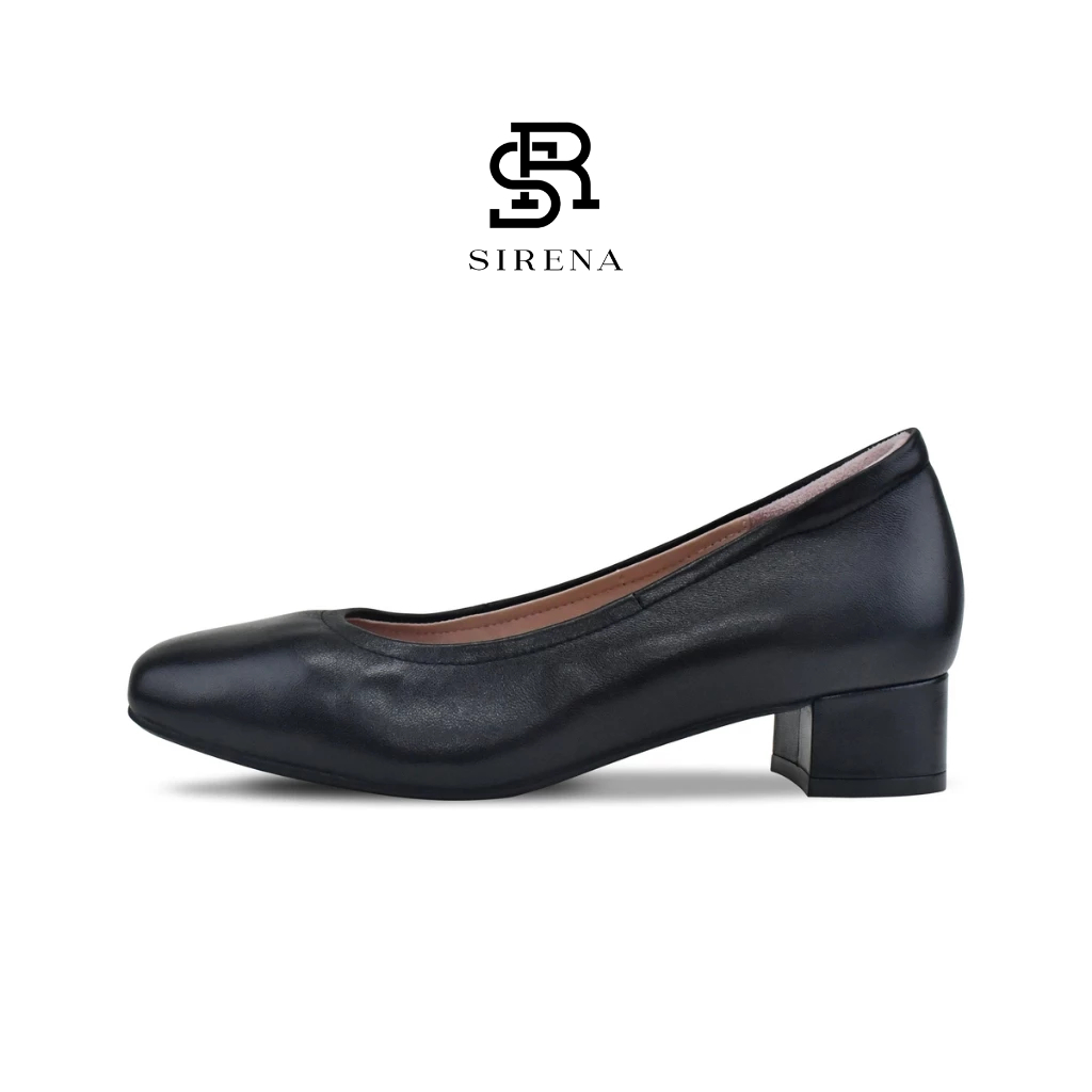 SIRENA รองเท้าหนังแท้ ส้น 1.5 นิ้ว รุ่น ARIEL สีดำ | รองเท้าคัทชูผู้หญิง