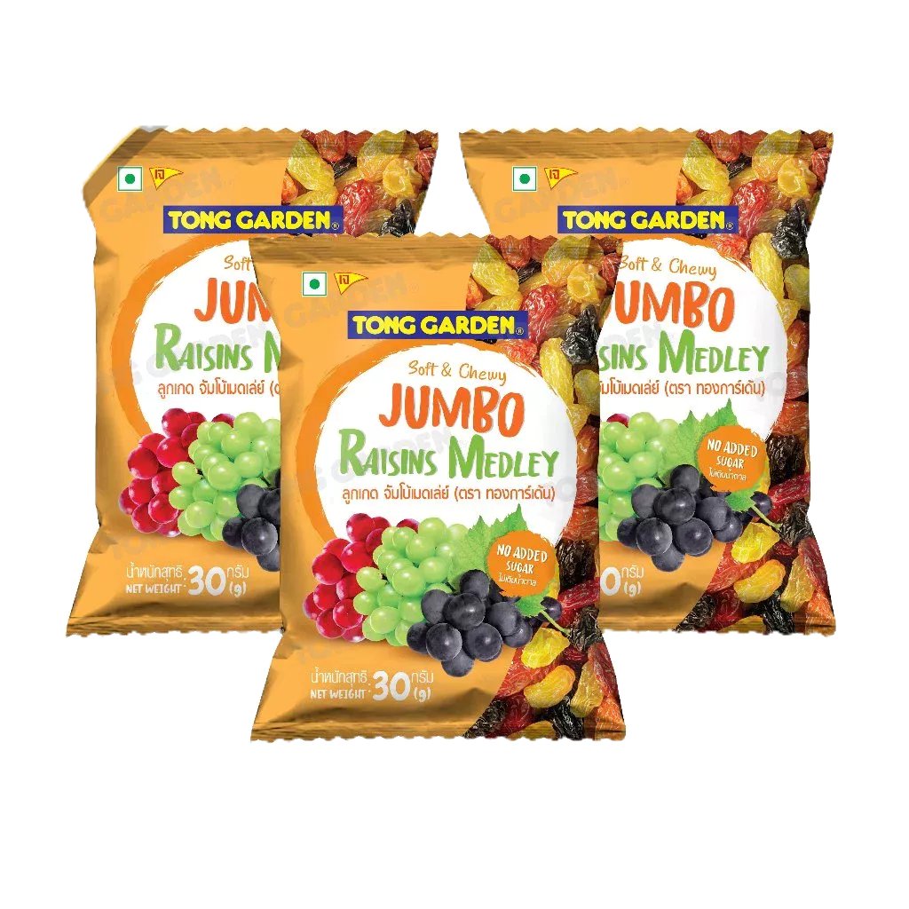 Tonggarden ลูกเกดจัมโบ้เมดเล่ย์ 30 กรัม (แบบแพ็ค)