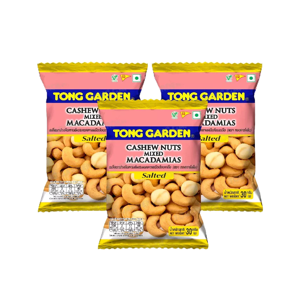 Tonggarden มะม่วงผสมแมคคาเดเมียส์อบเกลือ 30 กรัม (แบบแพ็ค)