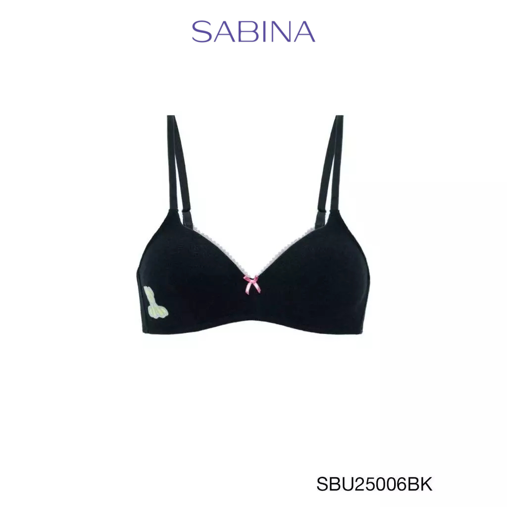 Sabina Pretty Perfect Level 1 เสื้อชั้นใน  ไร้โครง รหัส SBU25006BK - สีดำ