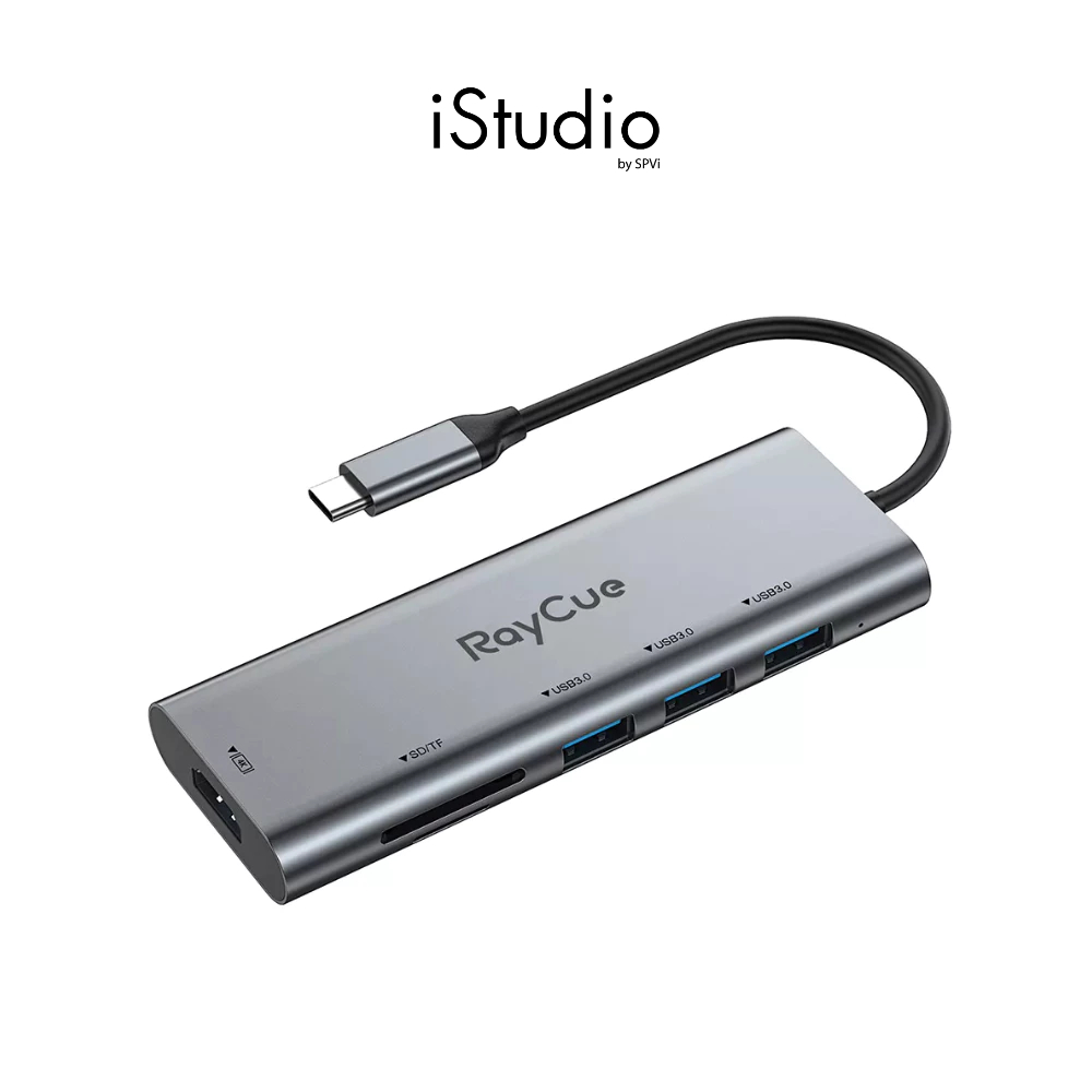 RAYCUE 6 IN 1 USB-C HUB ( USB-A 3.0*3+HDMI+SD CARD+MICRO SD ) ตัวแปลงสัญญาณ