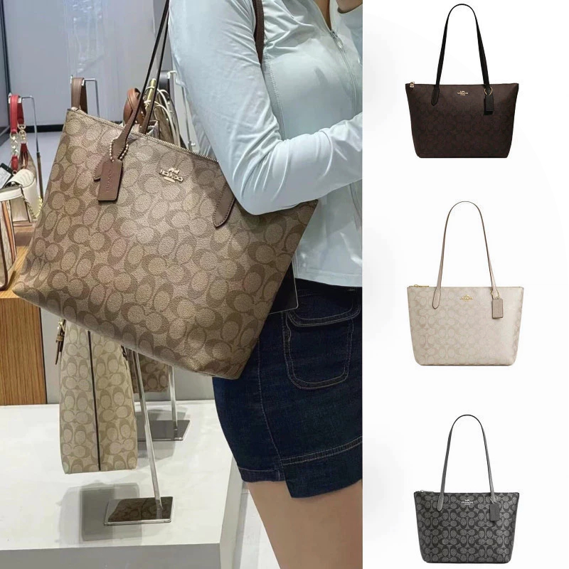 Fiona Zip Tote Bag CW396 กระเป๋าช้อปปิ้ง กระเป๋าผู้หญิง กระเป๋าถือ ลายคลาสสิก Y74H83C6