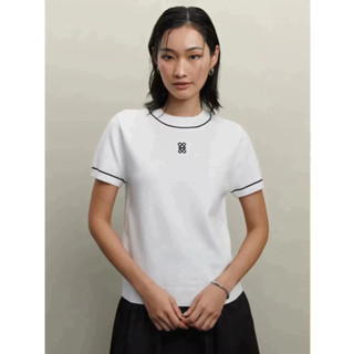 [Pomelo] เสื้อผ้าถักขอบตัดเส้น / Contrast Trim Knit Top