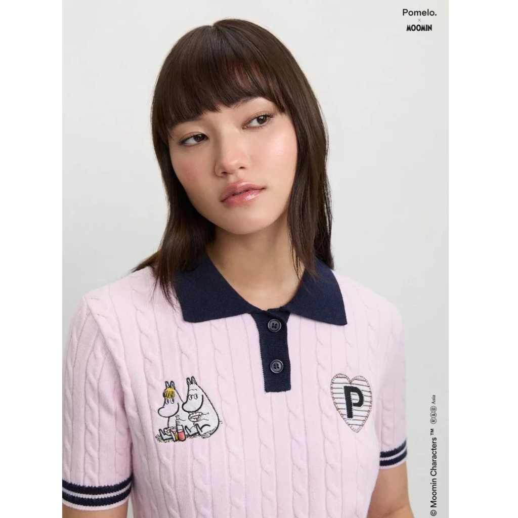 [Pomelo] Pomelo. x Moomin เสื้อโปโลผ้าถัก / Pomelo. x Moomin Knitted Polo Top