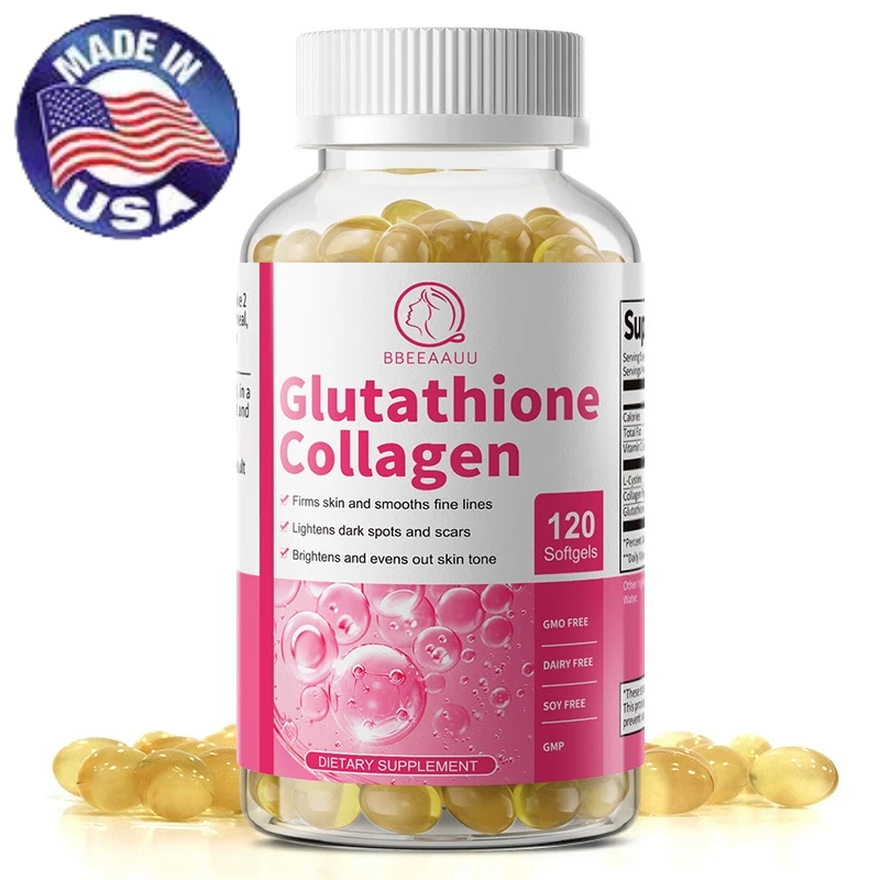 gluta collagen กลูต้าไธโอนคอลลาเจน 120 PCS วิตามินผิว คอลลาเจน ผมและเล็บเงางาม ปวดข้อ จากการทำลายของ