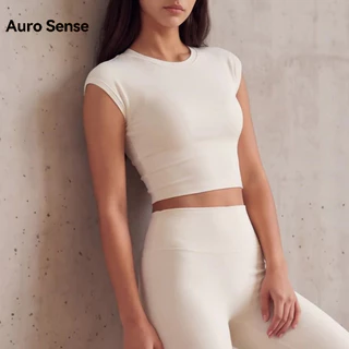 Auro Sense เสื้อกล้ามออกกำลังกาย โชว์หลังเยอะ คอกลม เอวสูง มีฟองน้ำในตัว กระชับ ยืดหยุ่นดี ผ้าต้านแบคทีเรีย