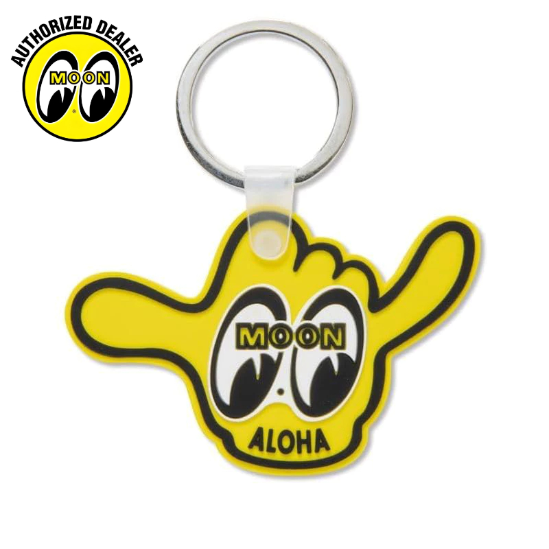 MOONEYES Shaka Rubber Key Ring 7cm x 4.5cm ALOHA MKR208YE【Direct from Japan】100% Authentic