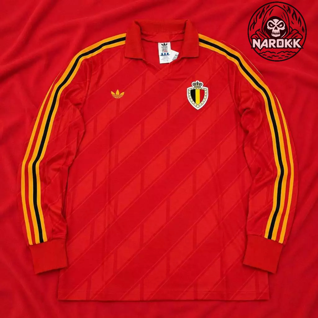 BELGIUM 1986 HOME JERSEY สีแดง แขนยาว ของแท้100%
