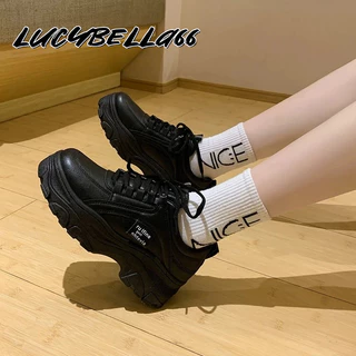 LucyBella รองเท้าผ้าใบผู้หญิง PU ระบายอากาศได้ ด้านล่างนุ่ม 3 สีให้เลือก รองเท้าผ้าใบ 1205