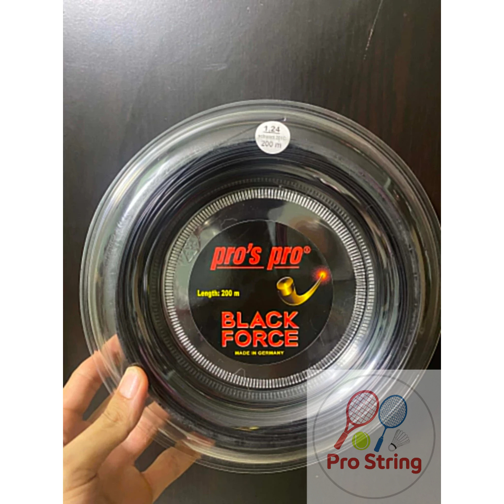 เอ็นเทนนิส Pros Pro Black Force เอ็นกลม Tournament Grade แน่น หนัก บ้าพลังTennis String (ตัดแบ่ง6.2M/12.4M)
