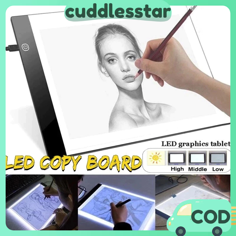 A4 A5 Copy Table การป้องกันดวงตา Drawing Copy Board LED กระดานวาดภาพ หรี่แสงได้ 3 ระดับ ใช้ไฟจาก USB