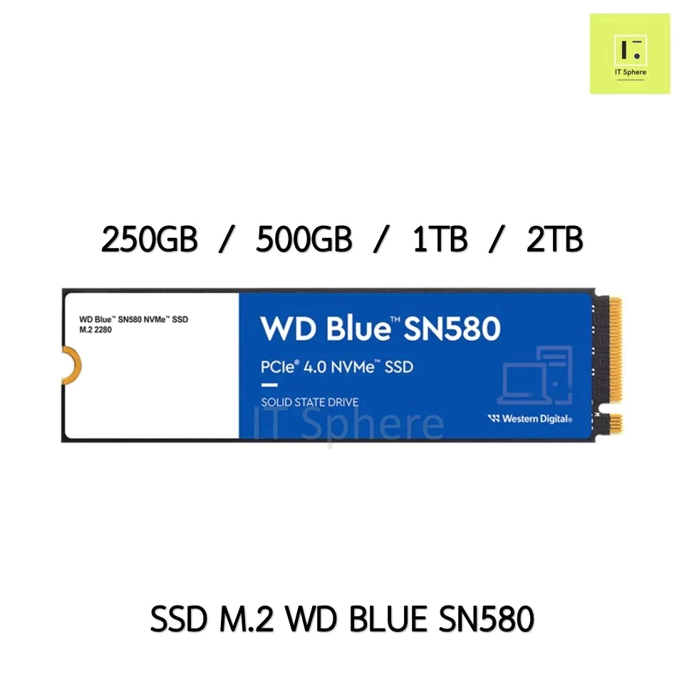 [ส่งด่วนทักแชท] GEN4 SSD M.2 WD BLUE SN580 250GB 500GB 1TB 2TB NVMe (GEN4)  เอสเอสดี เอ็มดอททู M2 SN