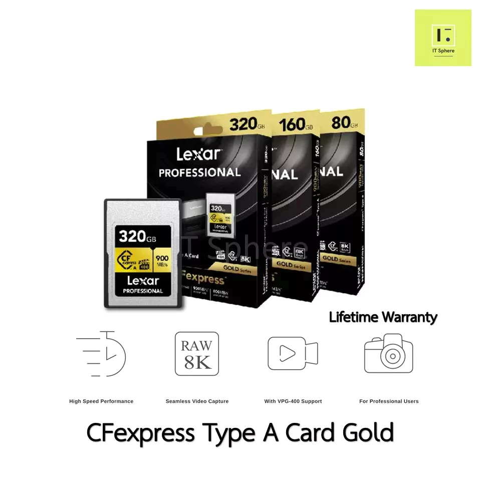 Lexar Professional CFexpress Type A Card GOLD Series รองรับ 8K *สำหรับกล้อง SONY เท่านั้น* memory Ca