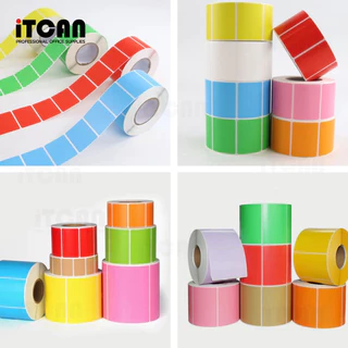 iTCAN colorsticker สติ๊กเกอร์ 40x40 60x40 กระดาษความร้อน ลายสี ฉลากสินค้า โลโก้ Barcode ThermalLabel