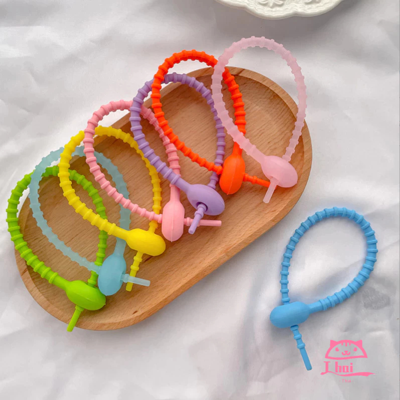 พวงกุญแจ สายคล้องซิลิโคน ยืดหยุ่น DIY สายรัด ซิลิโคน คล้องพวงกุญแจ จี้ อเนกประสงค์ DIY จัดระเบียบ