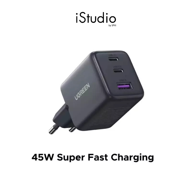 UGREEN หัวชาร์จเร็ว 45W GaN Tech หัวชาร์จ Type C 2 Port รองรับ PD 2 ช่อง+USB 1 ช่อง รุ่น X527