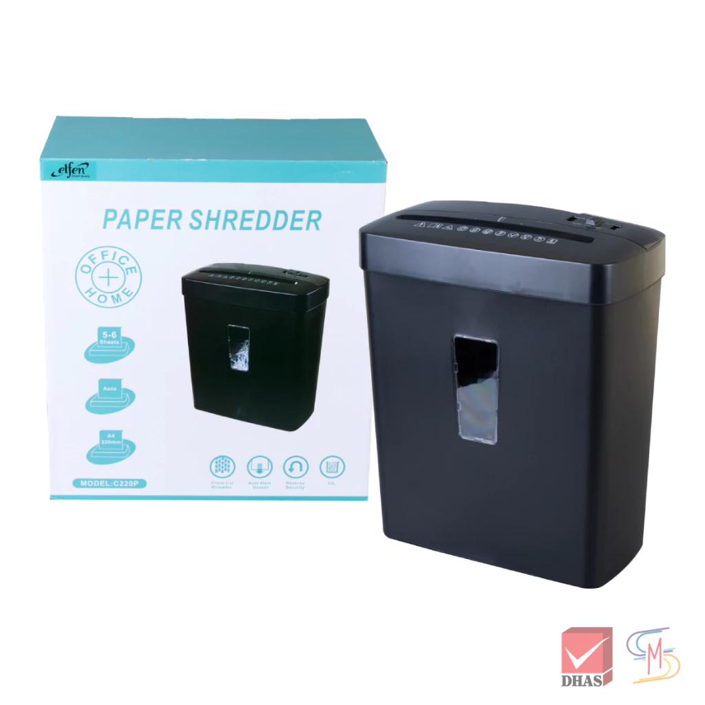 [มีประกันสินค้า] Elfen เครื่องทำลายเอกสาร (Paper Shredder) ST SC01-0613 ตัดละเอียด Cross Cut ระดับ P-4 ป้องกันข้อมูลรั่ว