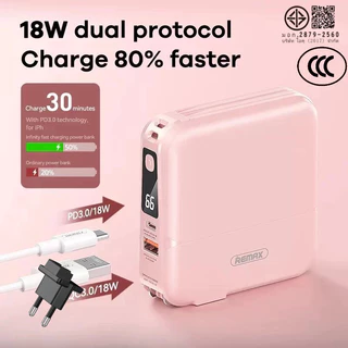 🎁 REMAX RPP-20 w1501 มีมอก.แบตเตอรี่สำรอง แบตสำรอง 15000mAh เพาเวอร์แบงค์ ป้องกันกระแสไฟเกิน All in one QC 18W