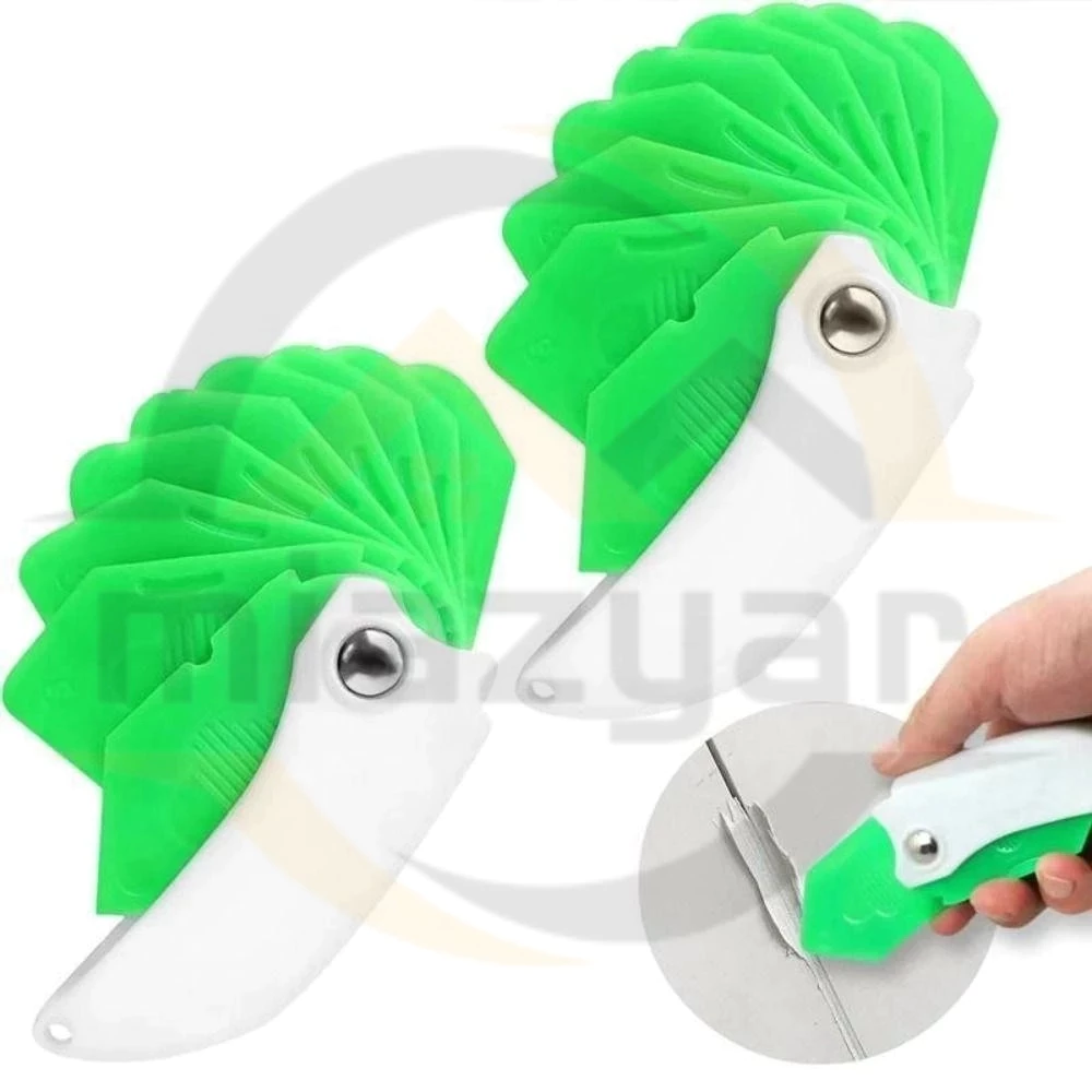 เครื่องมือขูดกาวซิลิโคน 9-in-1 รุ่นใหม่กาวยาแนว แผ่นขูดขอบกระจก ขูดขอบประตูและหน้าต่าง ปาดยาแนว ยางปาดยาแนวซิลิโคนพลาสติ