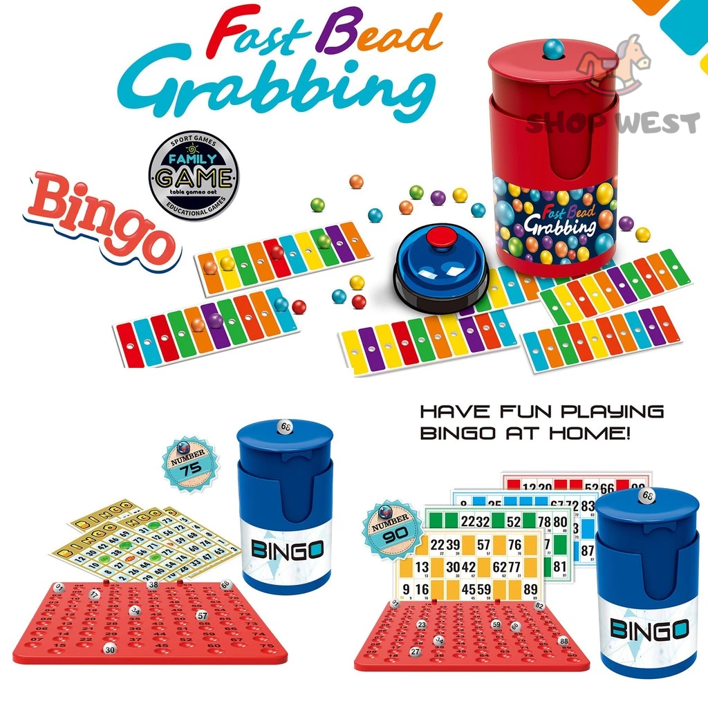 Bingo Game พร้อมส่ง เกมกระดานครอบครัว 90 ลูกบอล 48 ใบ เกมสนุกสำหรับเด็กและผู้ใหญ่