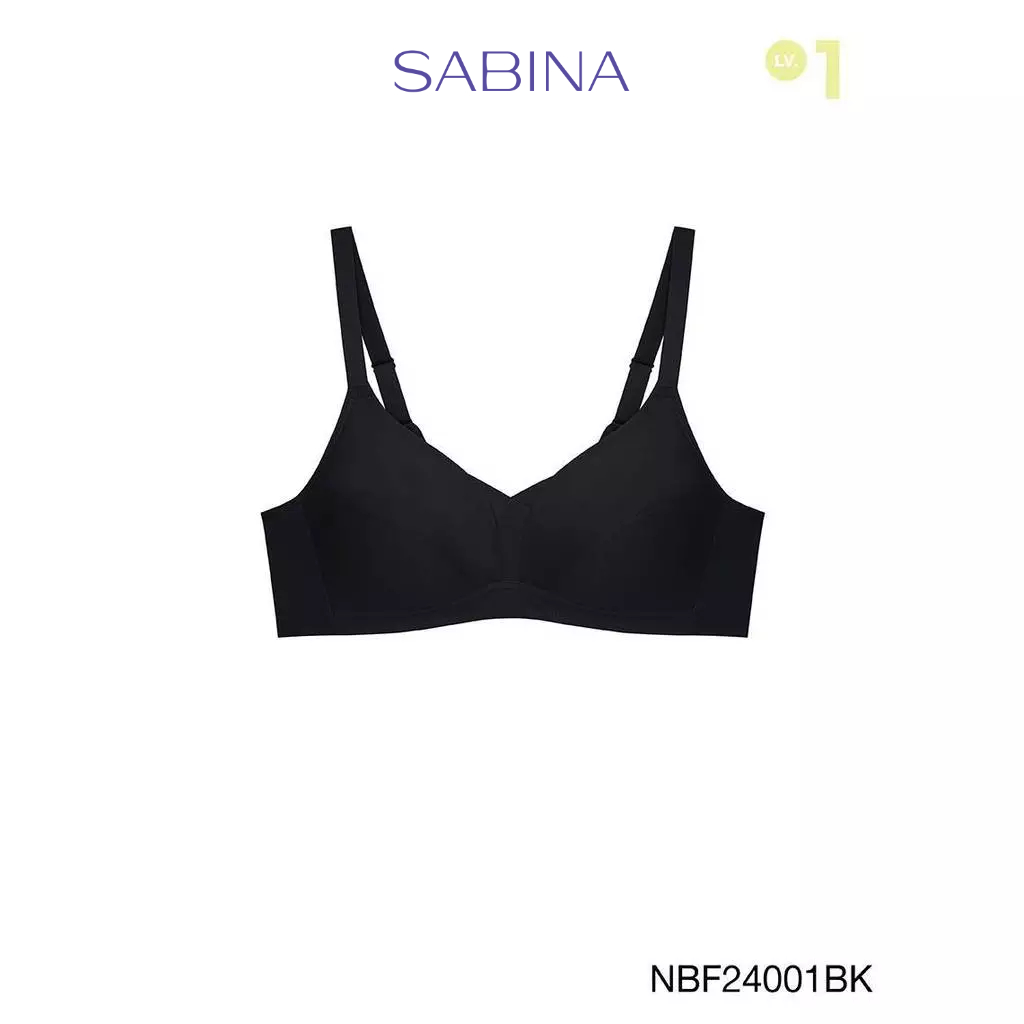 [Online Exclusive]  Sabina Forever Young Level 1 เสื้อชั้นใน ไร้โครง รหัส NBF24001BK - สีดำ