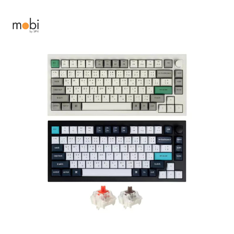 คีย์บอร์ดไร้สาย Keychron Q1 Max Swappable RGB Backlight Knob Version ขนาด 75% -TH/EN