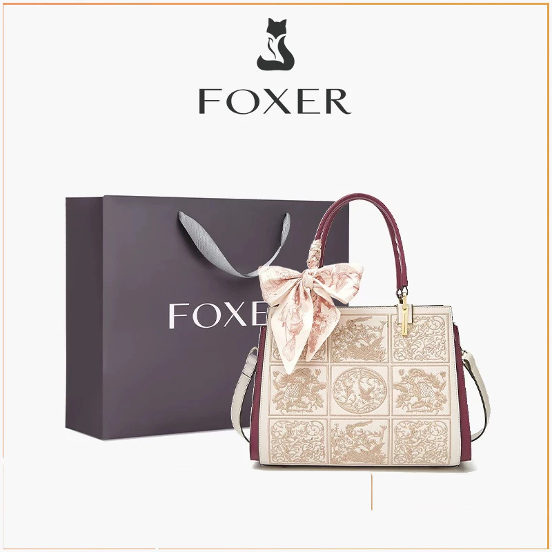 FOXER กระเป๋าถือผู้หญิงกระเป๋าสะพายพิมพ์ลายกราฟฟิตี