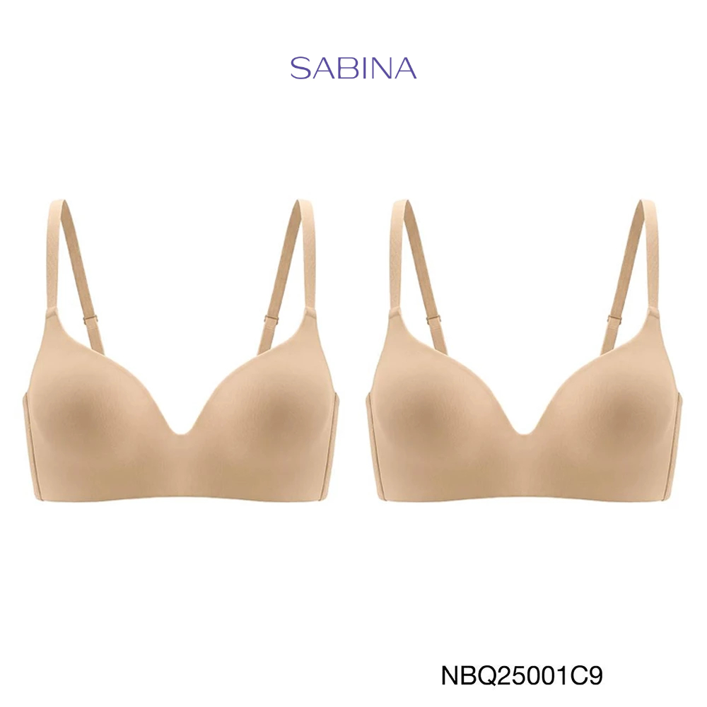 [Online Exclusive] (Set 2 ชิ้น) Sabina Twenty Five Level 2 เสื้อชั้นใน ไร้โครง รหัส NBQ25001C9 - สีเนื้อเข้ม