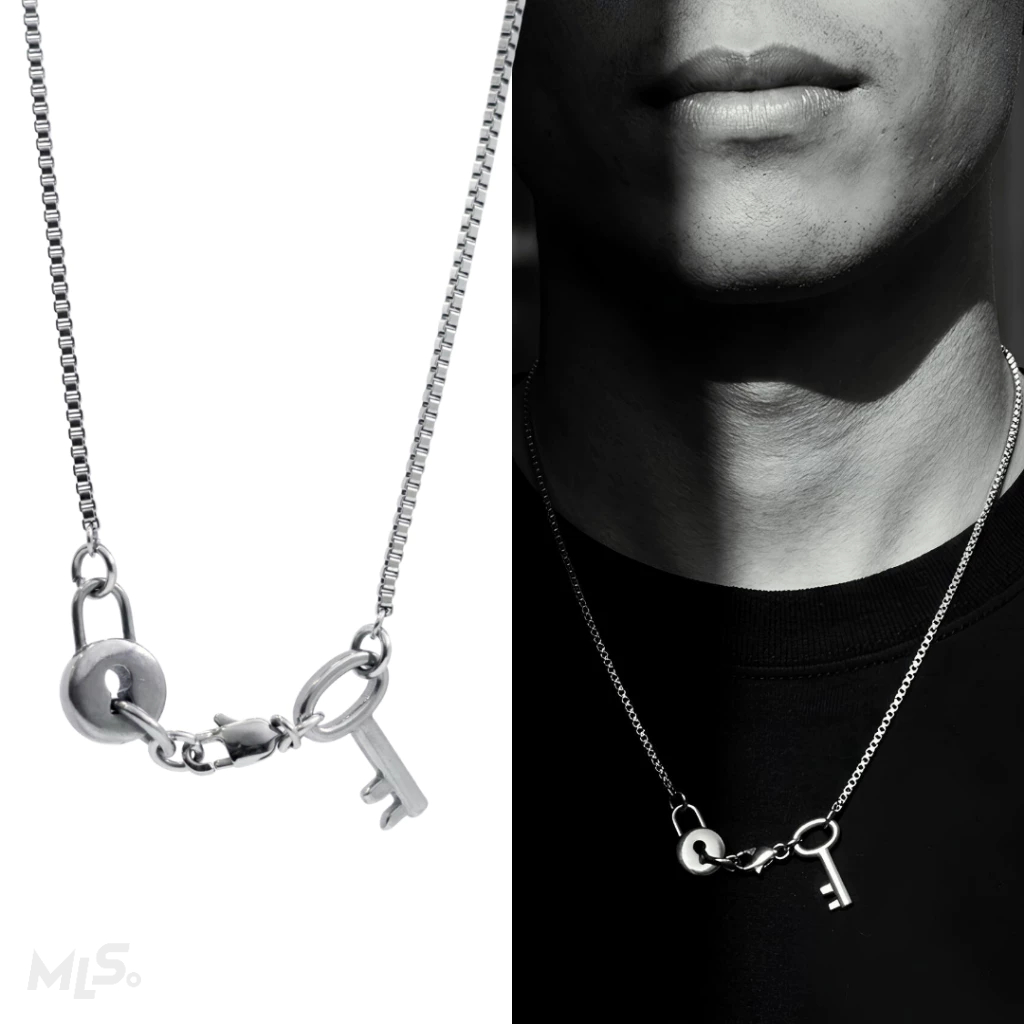 MLS | Lock n Key สร้อยคอสแตนเลสจี้แม่กุญแจ ลูกกุญแจ