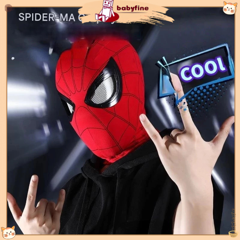 【24H COD】Spider Man Headpiece รีโมทคอนโทรลตา movable ผู้ใหญ่เล่นตามบทบาท Spider Man หน้ากากหัวของขวัญ