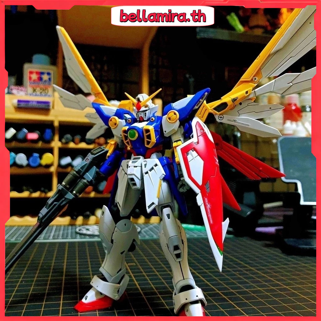 【24H COD】โมเดลประกอบ HG 1/144 Winged Warrior Black Strike Unicorn Wind Spirit ฟรีสแตนด์ ของเล่นสะสม ดีไซน์สวยงาม ของขวัญ