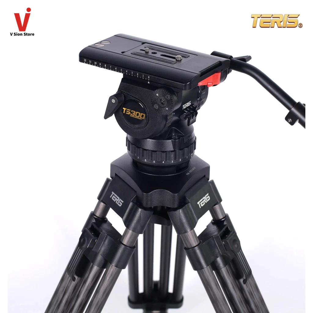 ส่งพัสดุ จ.-ศ. TERIS TS300CF Fluid Head & Tripod Kit ชุดหัวและขาตั้งกล้องวิดีโอ