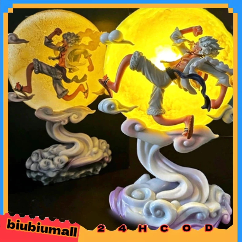 Luminous 28cm One Piece Luffy Action Figure Gear 5/Sun God Nika/รูปปั้นจันทร์ที่สว่าง/ตกแต่งโต๊ะ/ ของขวัญสำหรับวัยรุ่นแล